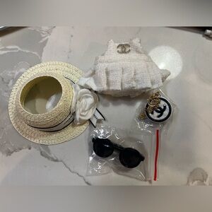 Labubu White Outfit Set with Sunglasses- 4 pieces